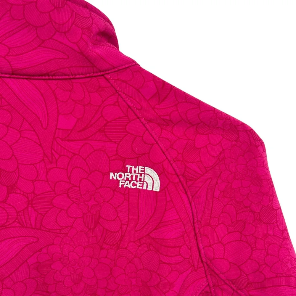 The North Face Apex Bionic Jacket Full Zip M Pink Floral Softshell Hiking Fleece